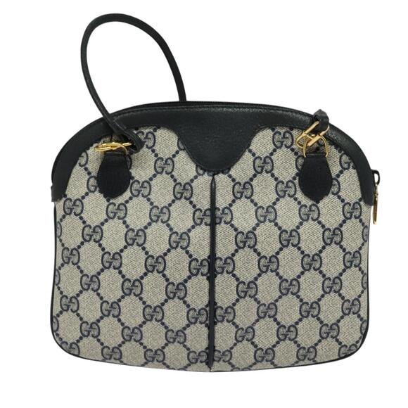 GUCCI GG Supreme Sherry Line Shoulder Bag Pvc Navy Gold 904 02 047 - Picture 3 of 16